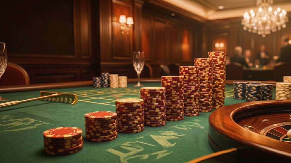 Fichas en progresión en mesa de ruleta