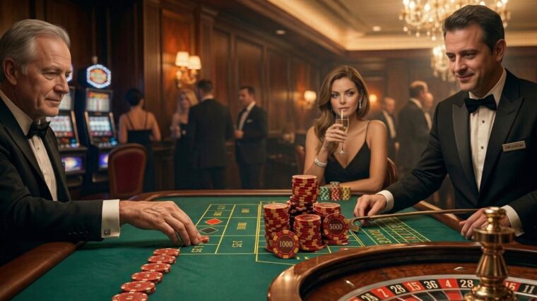 Fichas dispuestas en patrón progresivo en ruleta
